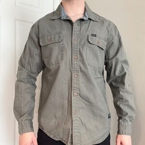 RVCA Mens Green Button-Up Jacket (M)
